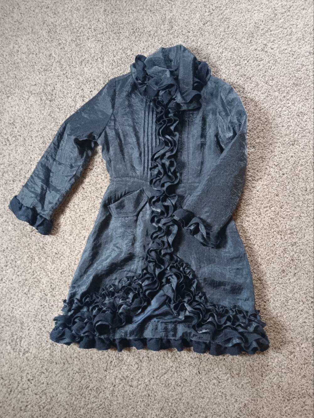 Samuel Dong Avant Garde Ruffle Metallic Taffeta Jacket Medium Designer Shimmer